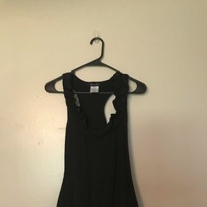 Fleurish Black Tank Top with Ruffle Detail